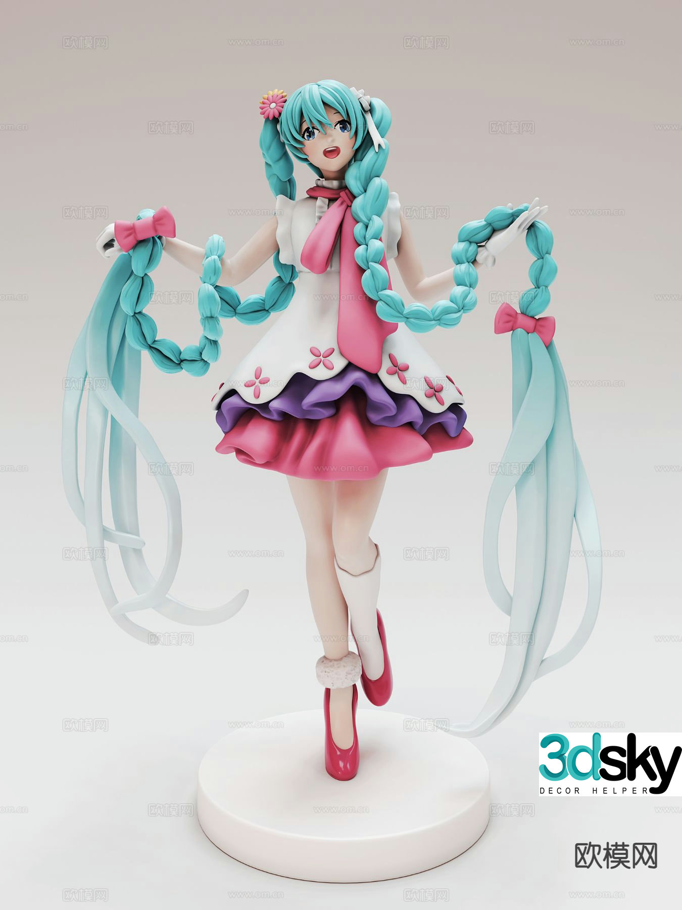 Hatsune Chaowan Sculpture Cartoon Ornaments 3D Model