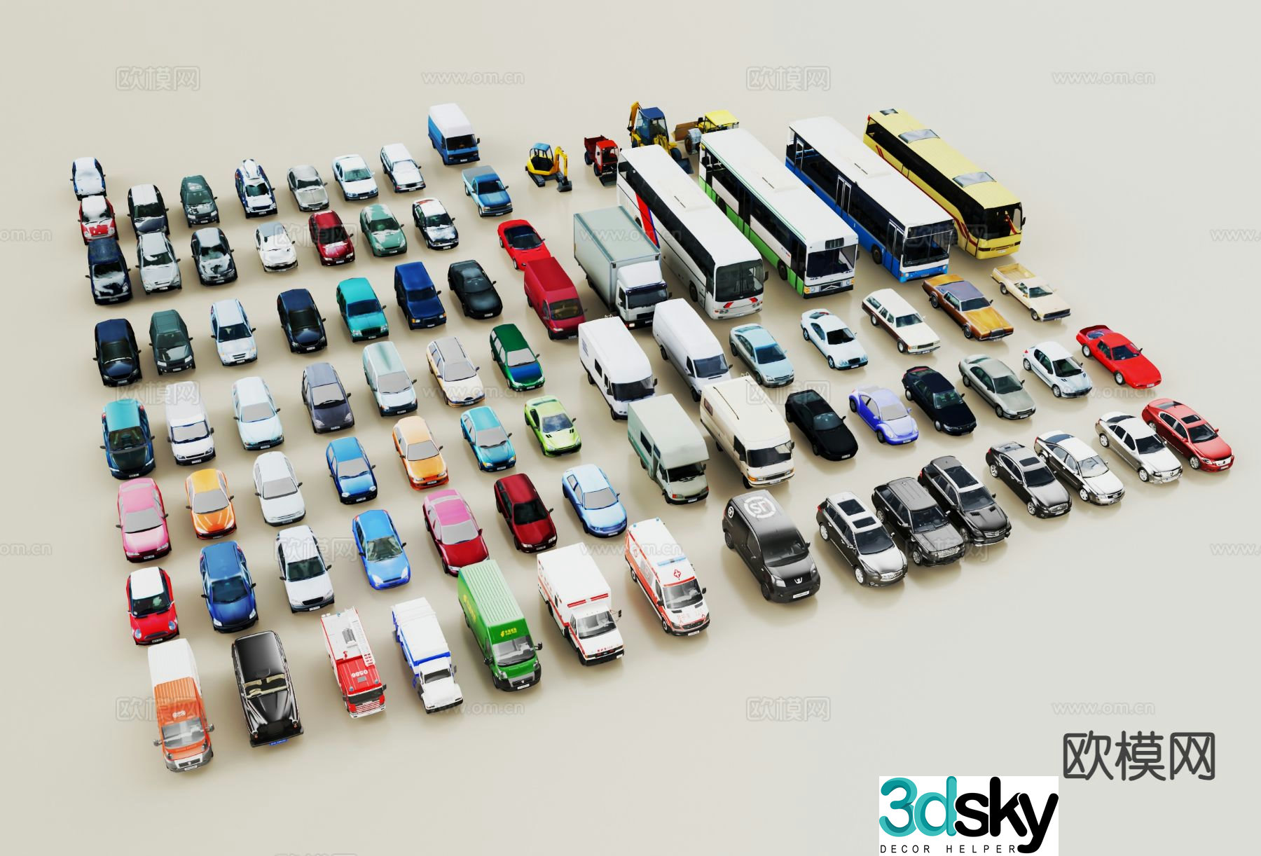 Modern vehicles sedan suv family car engineering vehicle special vehicle 3d model