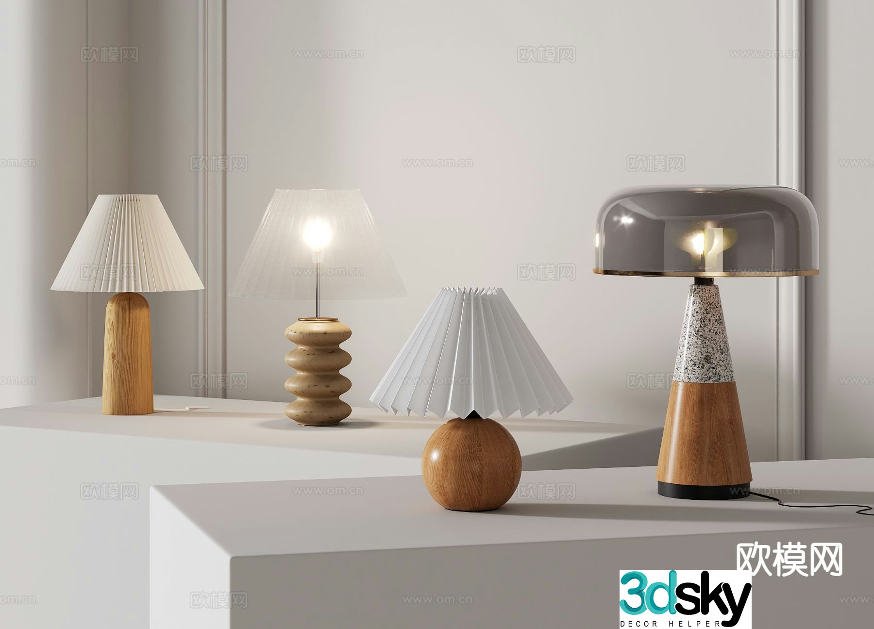 Wabi-sabi table lamp bedside table lamp 3d model