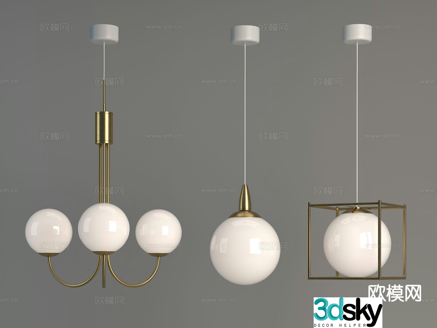 Nordic spherical chandelier 3d model