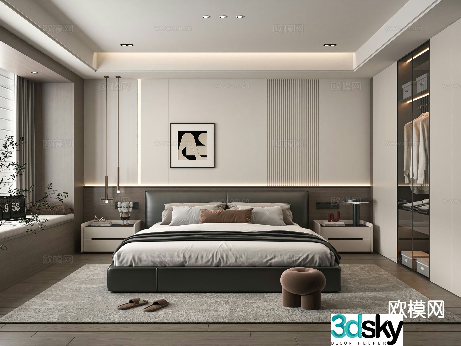 Italian style bedroom master bedroom 3d model