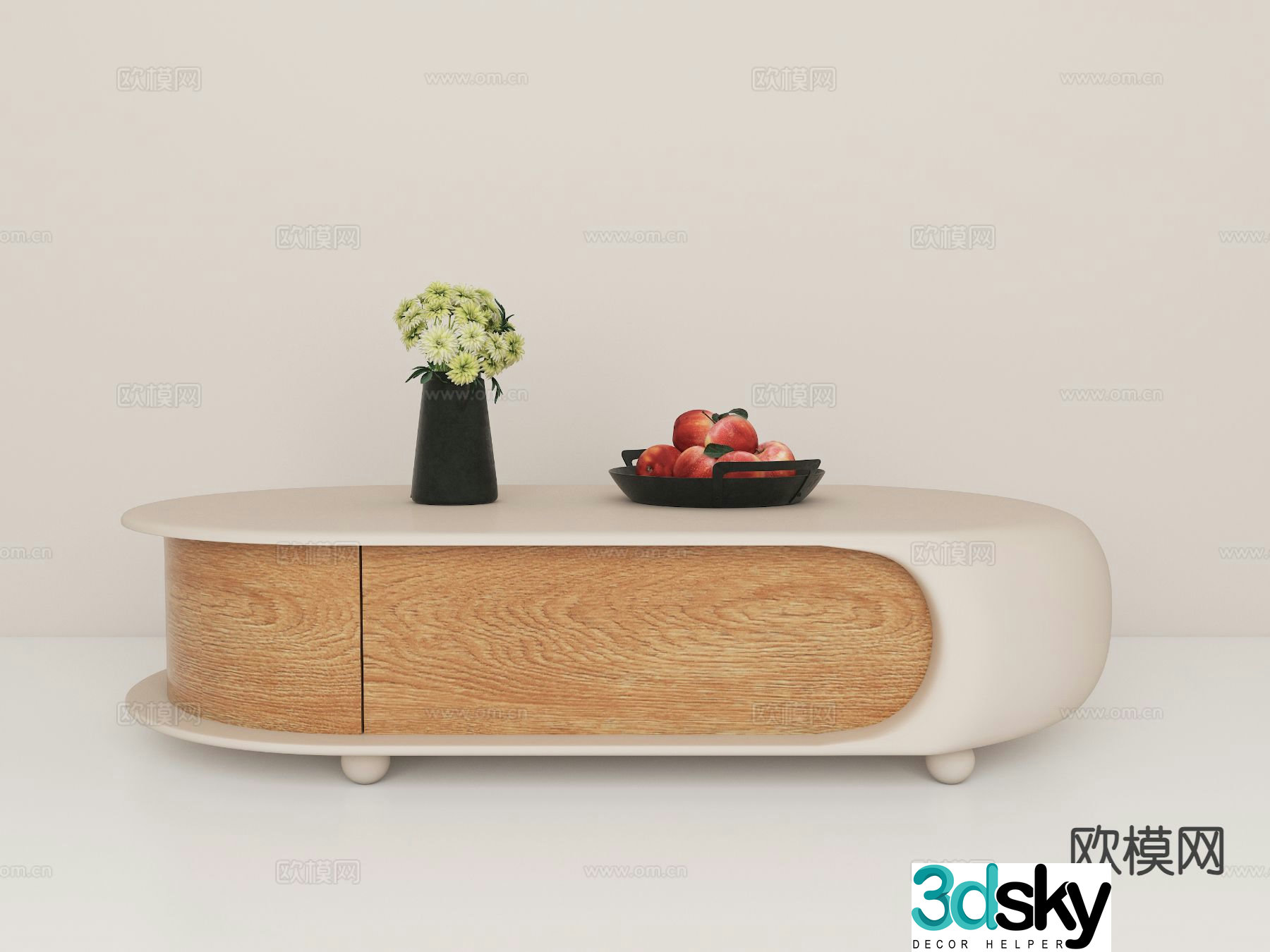 Cream style coffee table 3d model
