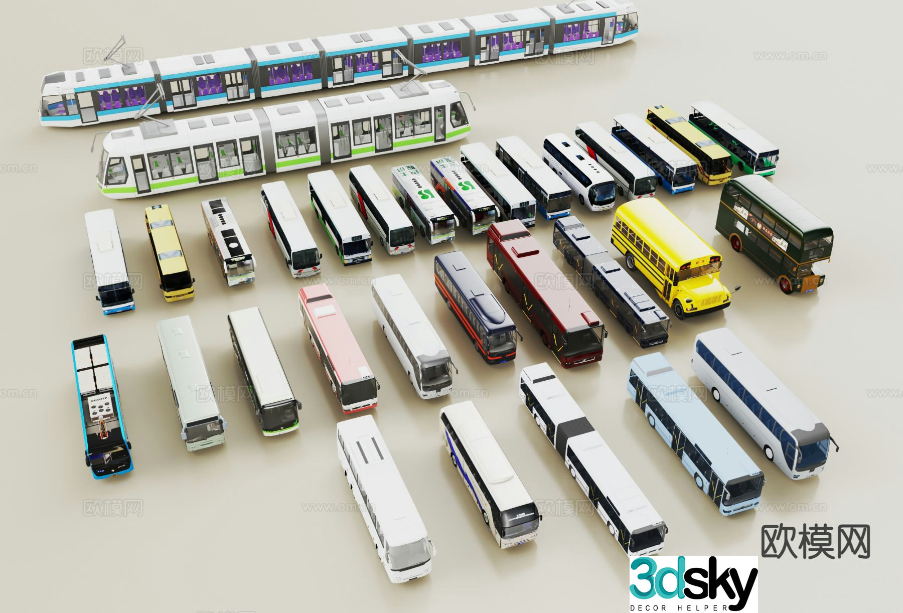 modern bus bus coach coach 3d model