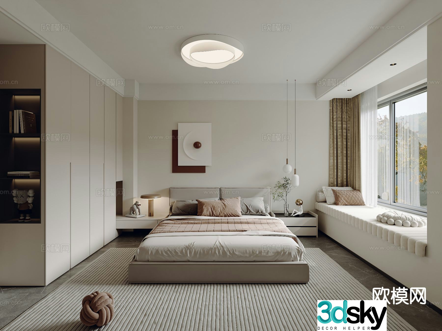 Simple bedroom master bedroom 3d model