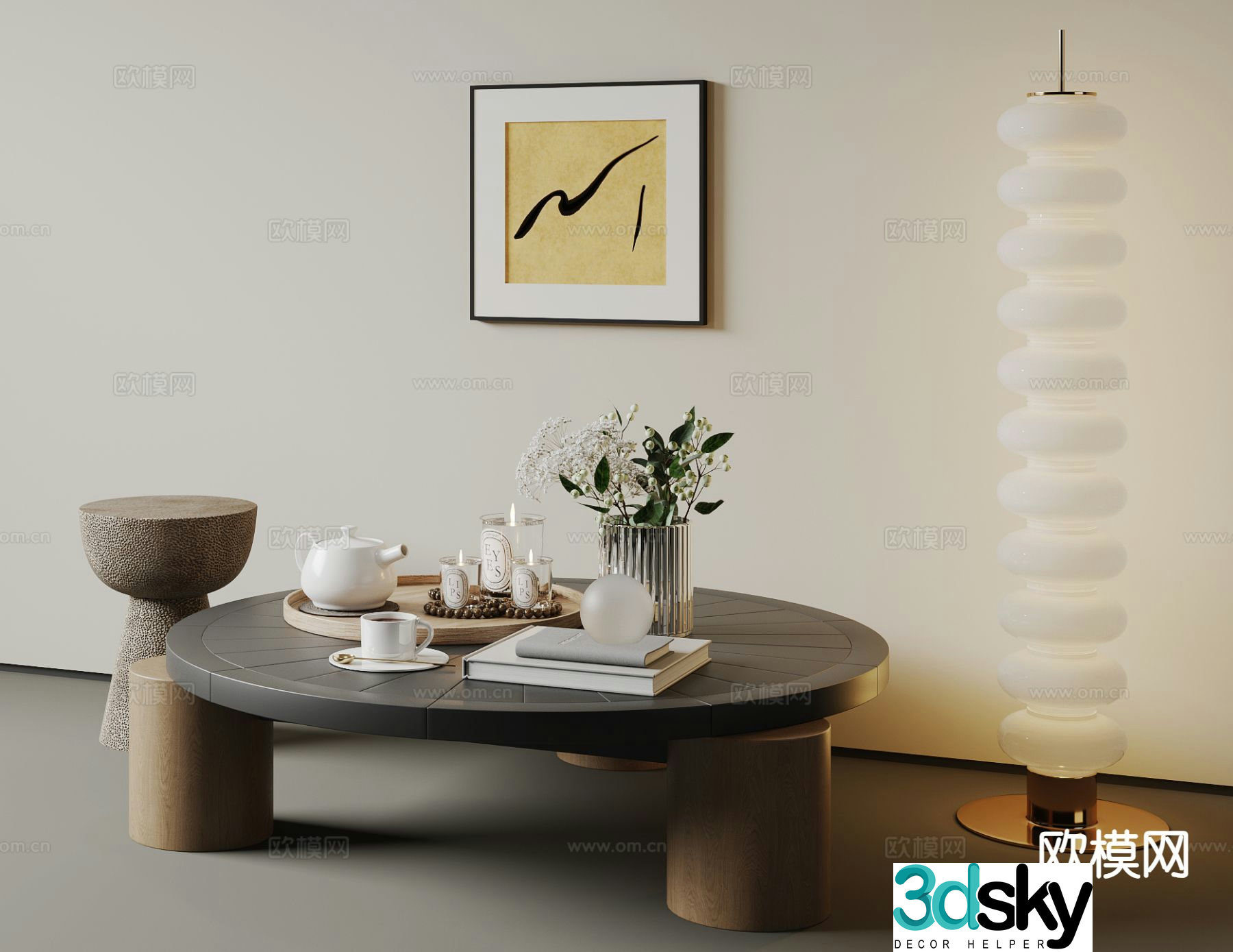 Medieval style mother-in-law coffee table 3D model