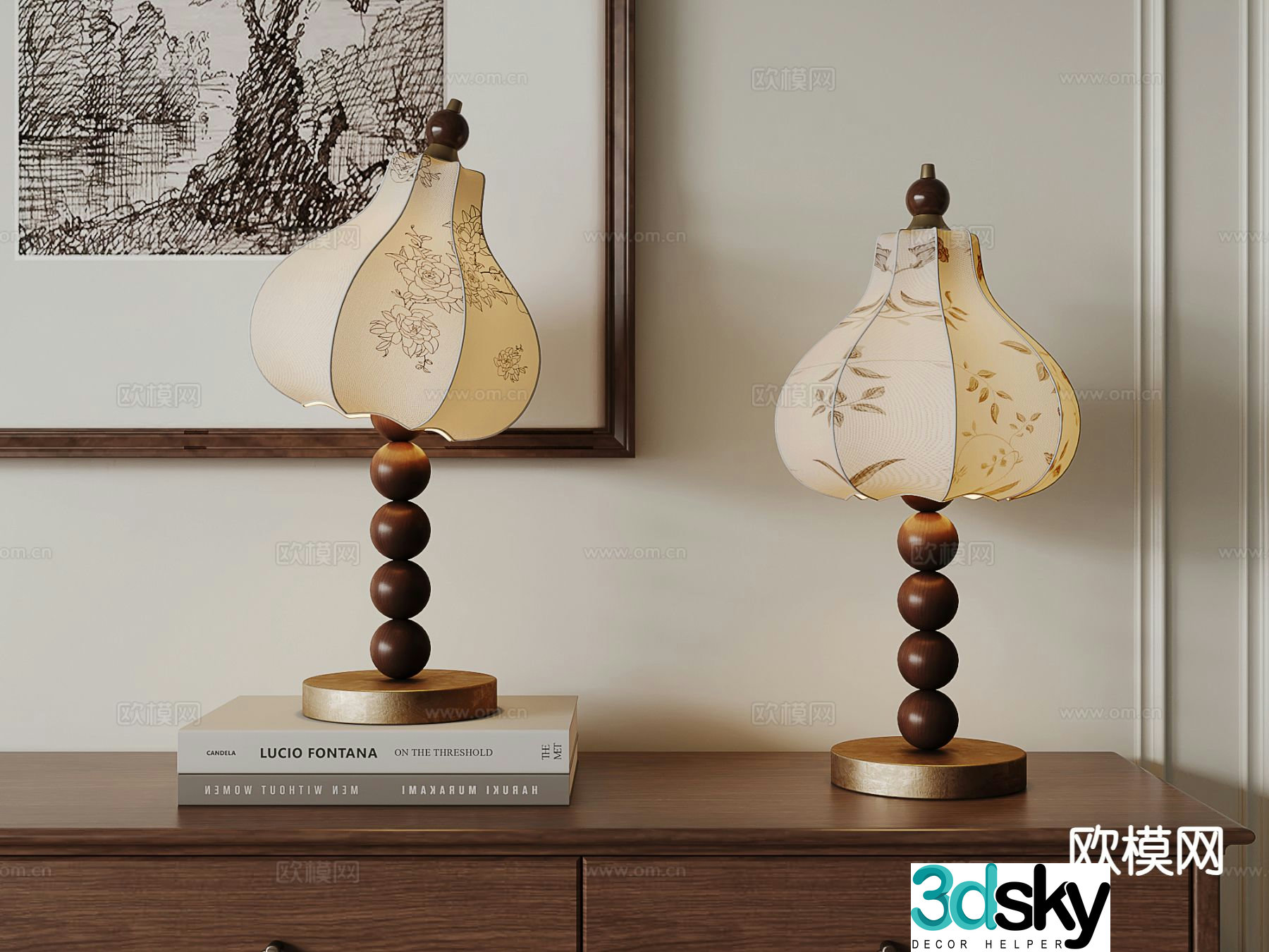 Medieval style desk lamp 3d model