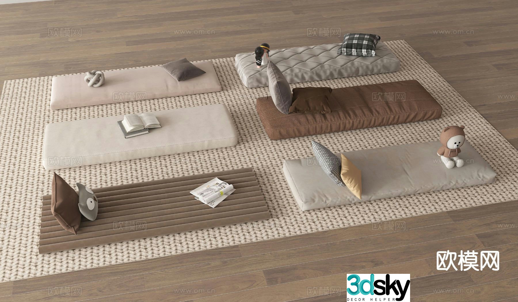Cushion cushion bay window cushion tatami cushion 3d model