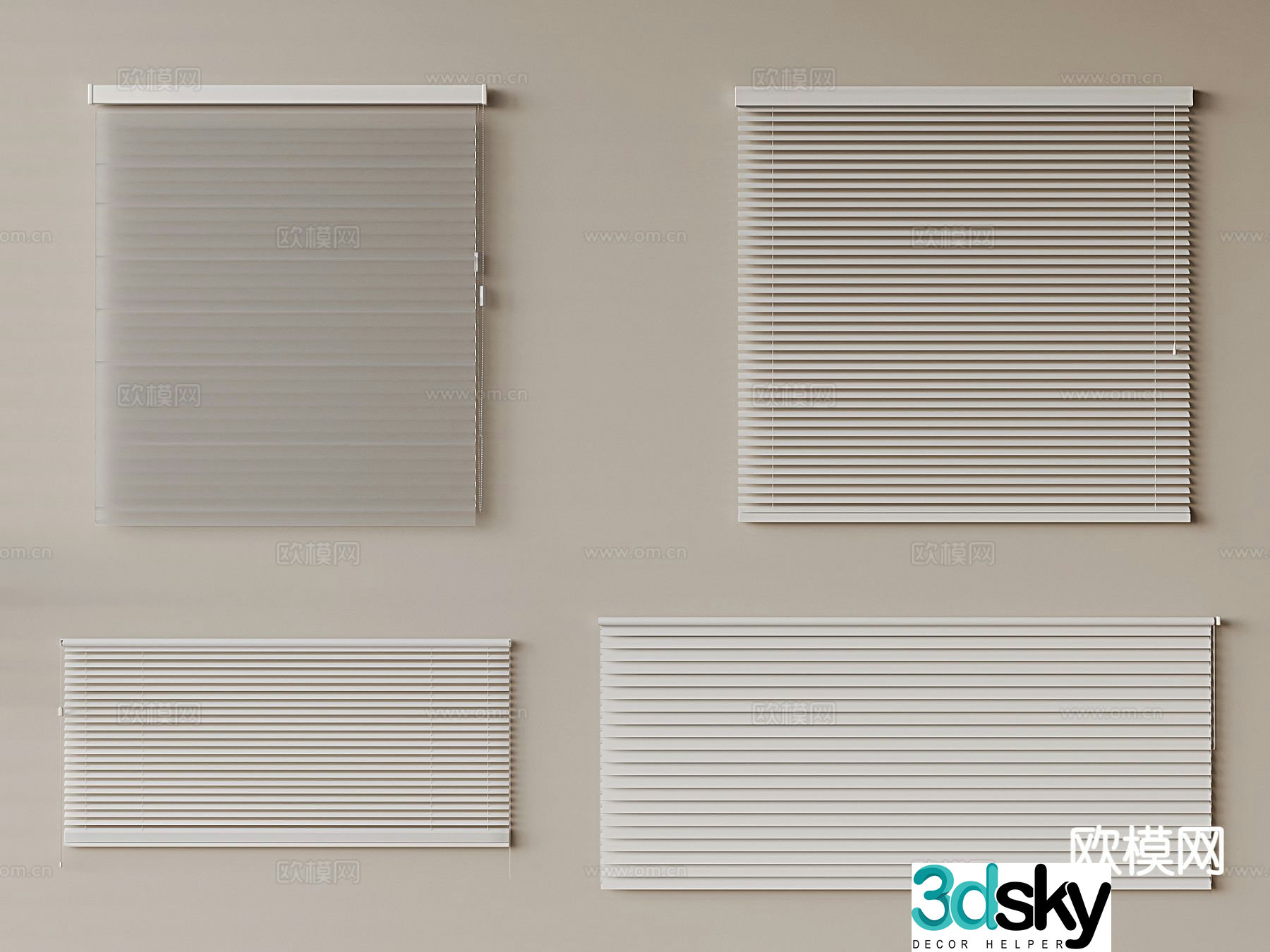 Modern Curtains Venetian Blinds Fantasy Curtain 3d model