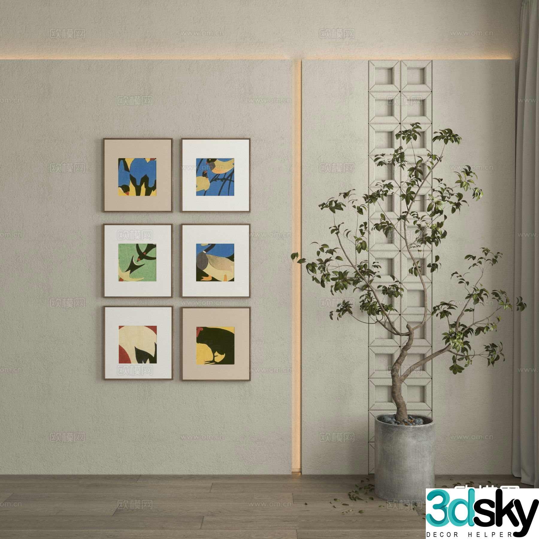 Medieval style decorative painting art painting hanging painting 3D model