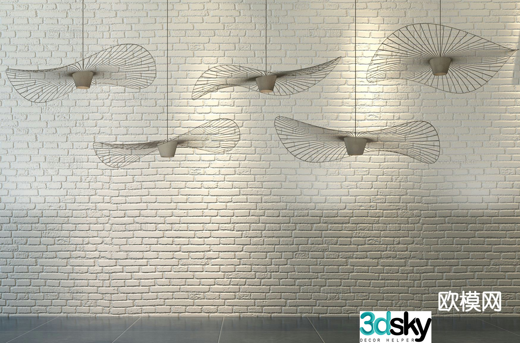 Modern dinette chandelier 3d model