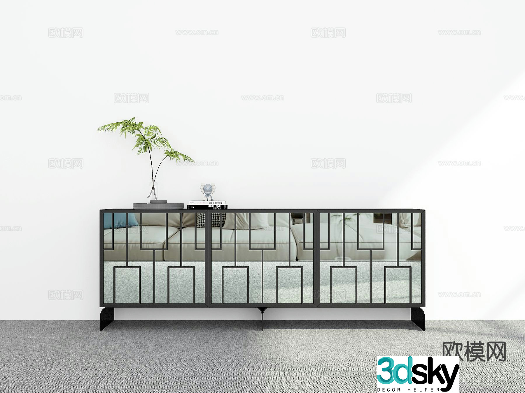 Modern side cabinet entrance cabinet 3d model