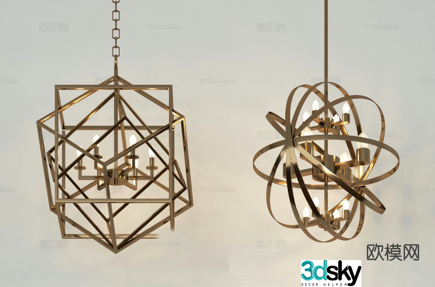 Light luxury chandelier art chandelier 3d model