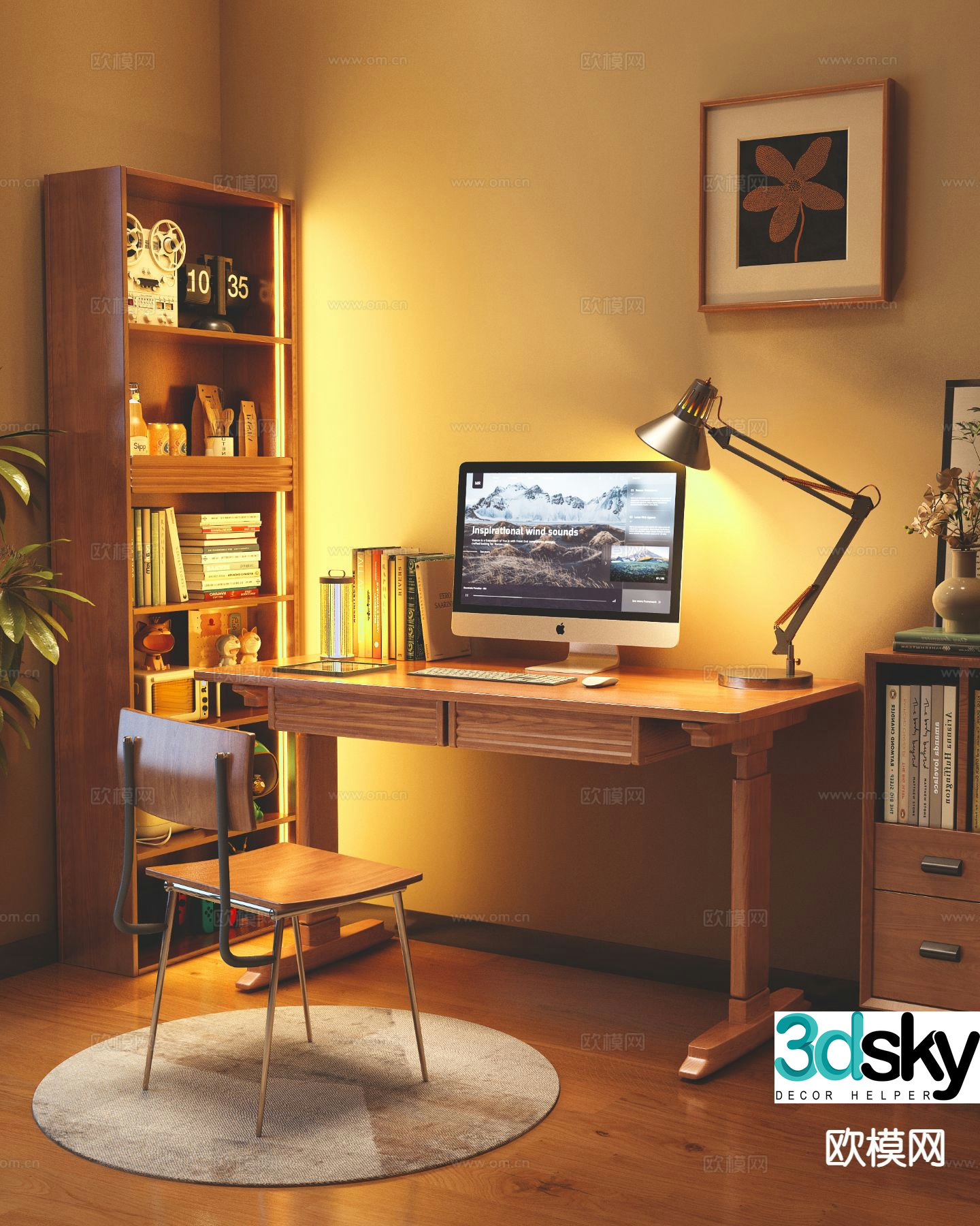 Medieval style desk desk 3d model
