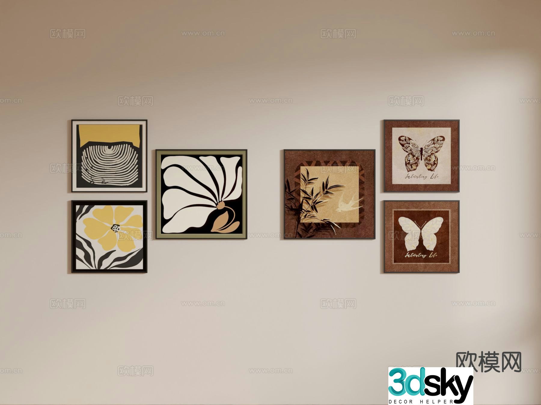 Medieval style decorative painting retro painting hanging painting 3D model