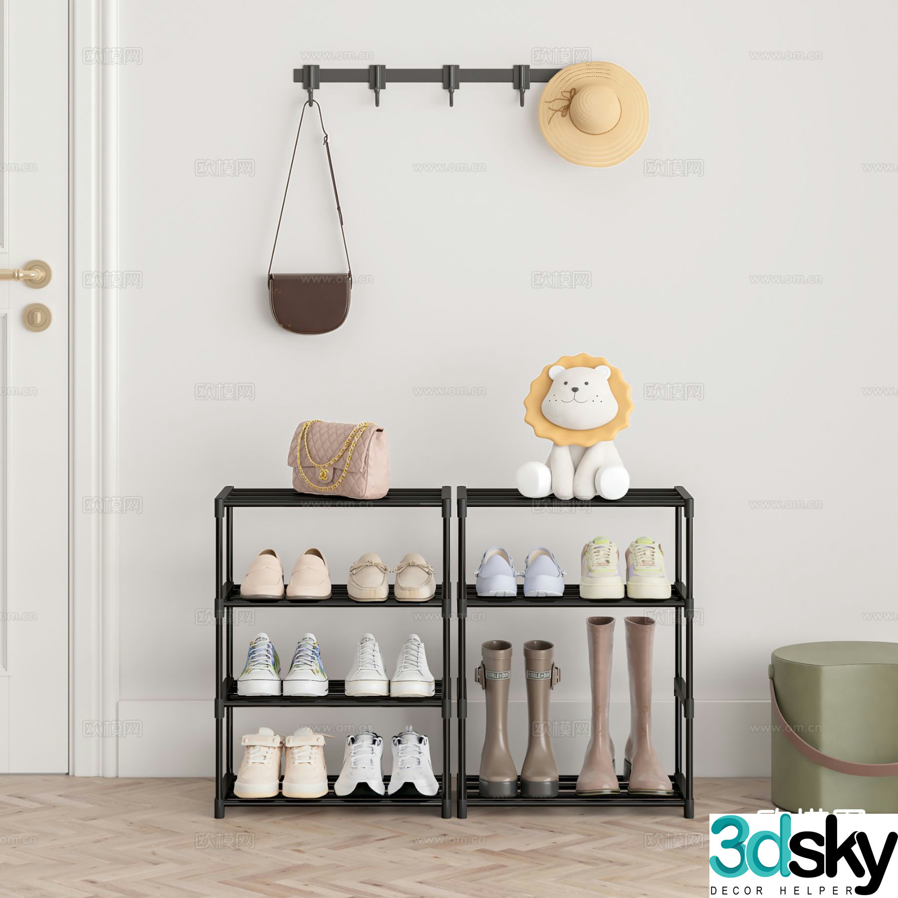 Home shoe rack shoe cabinet 3d model