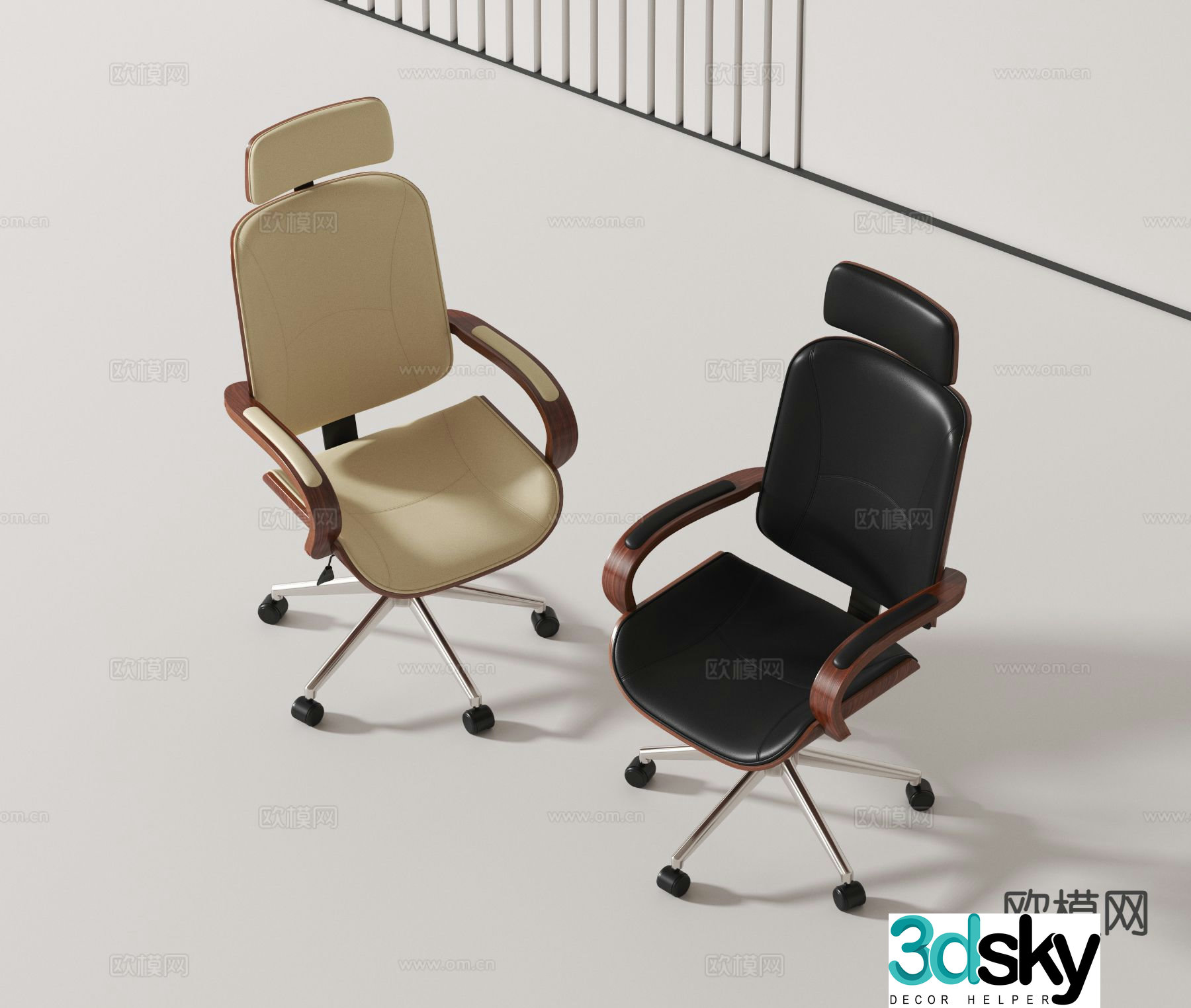 Modern office chair shift chair staff chair 3d model