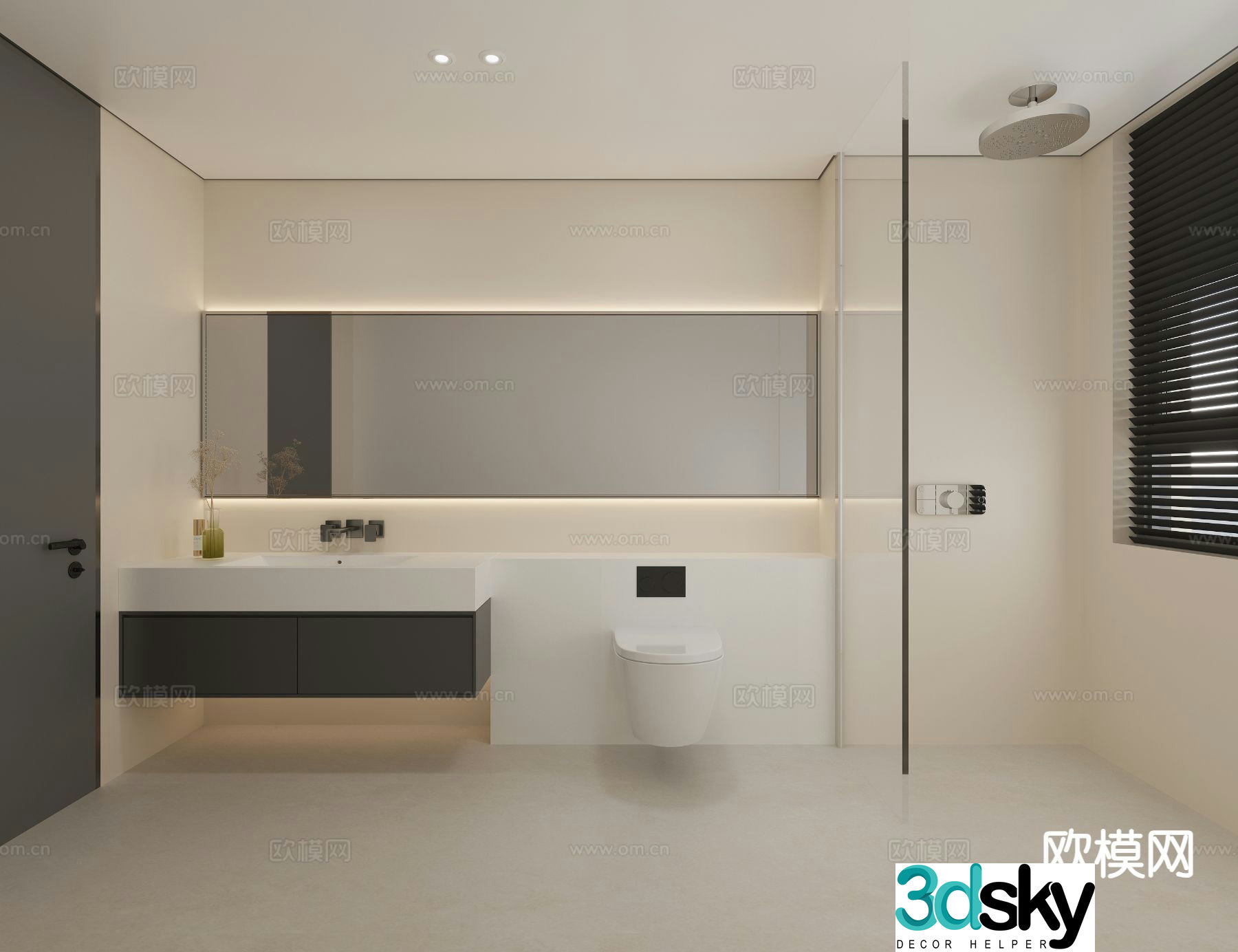 Cream style bathroom bathroom 3d model