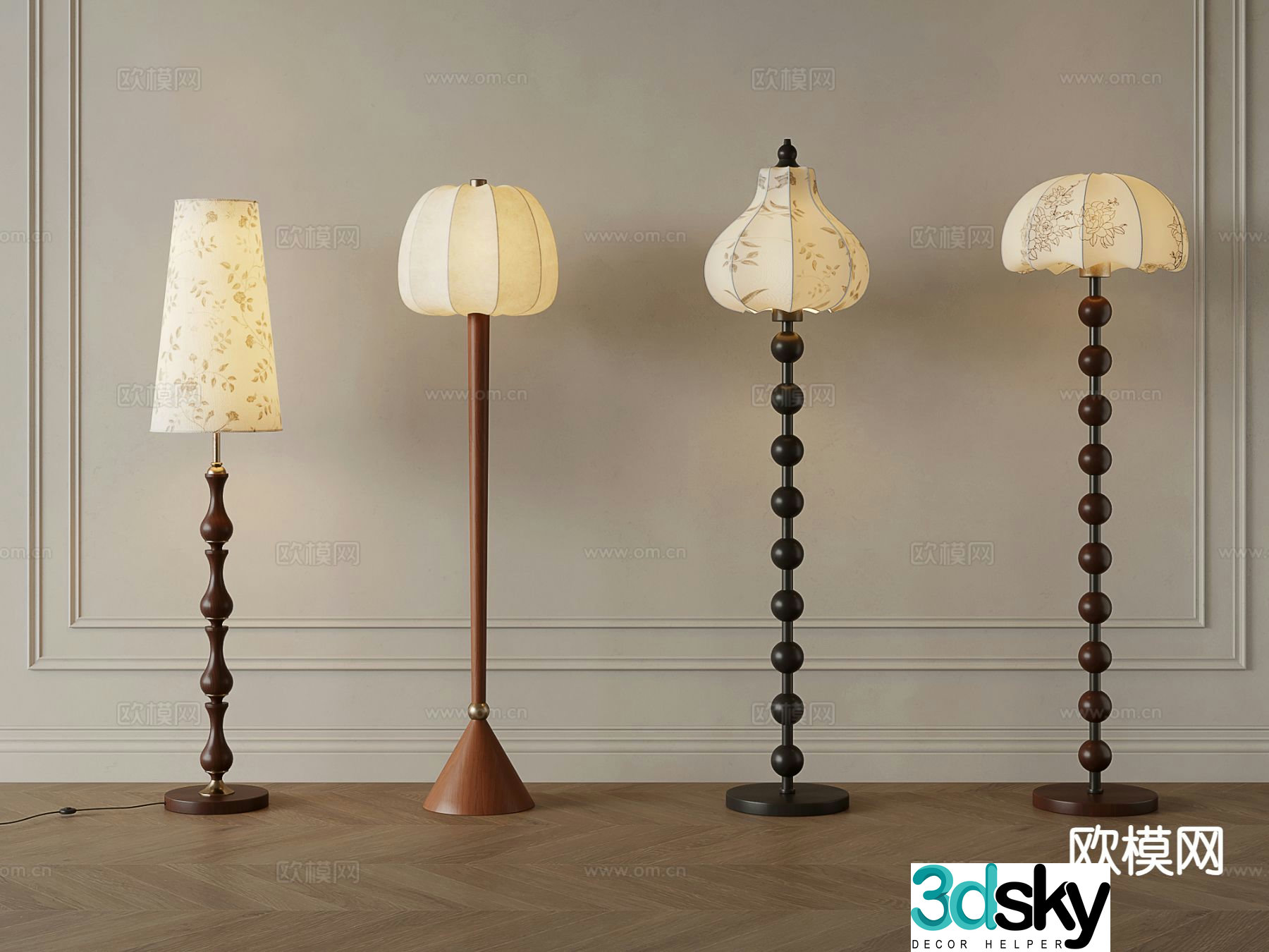 French floor lamp 3d model