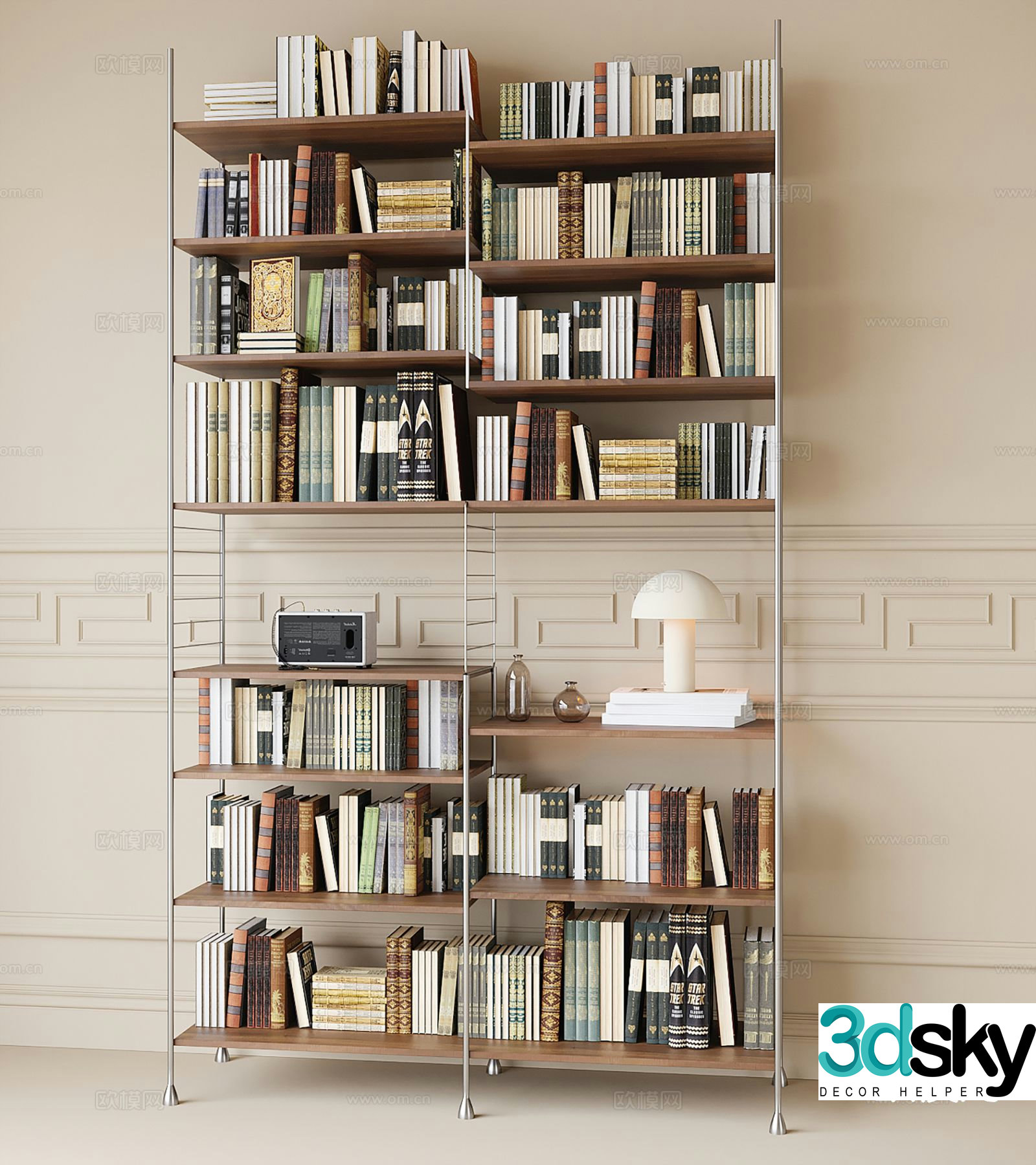 Modern bookshelf bookcase storage rack 3d model