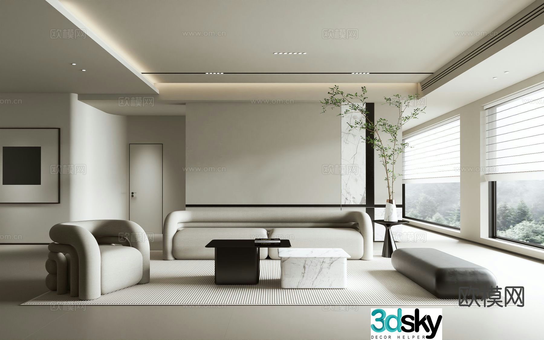 Modern living room 3d model