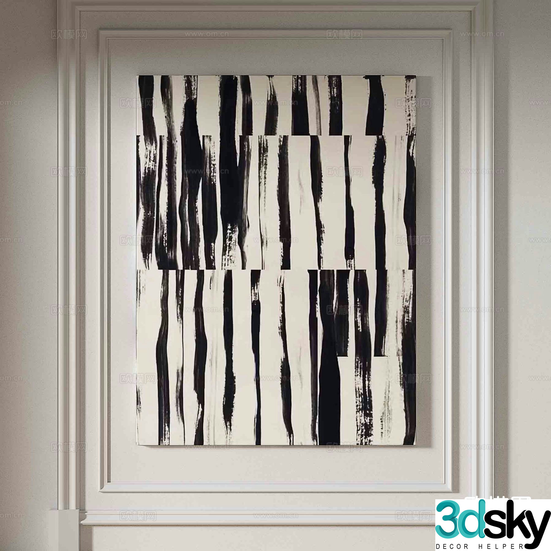 Wabi-sabi painting texture painting decorative painting hanging painting 3D model