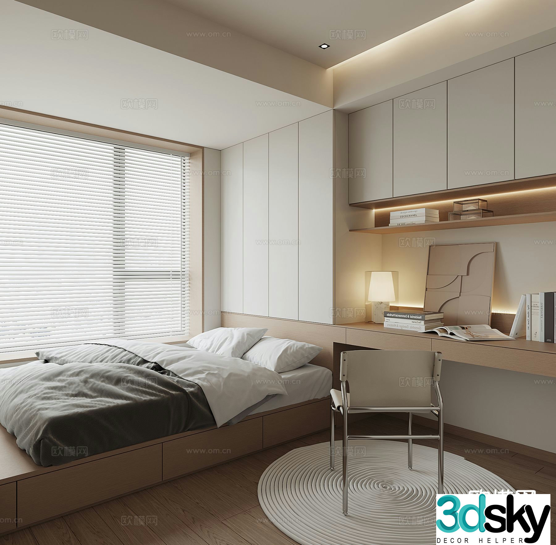 Modern tatami bedroom 3d model