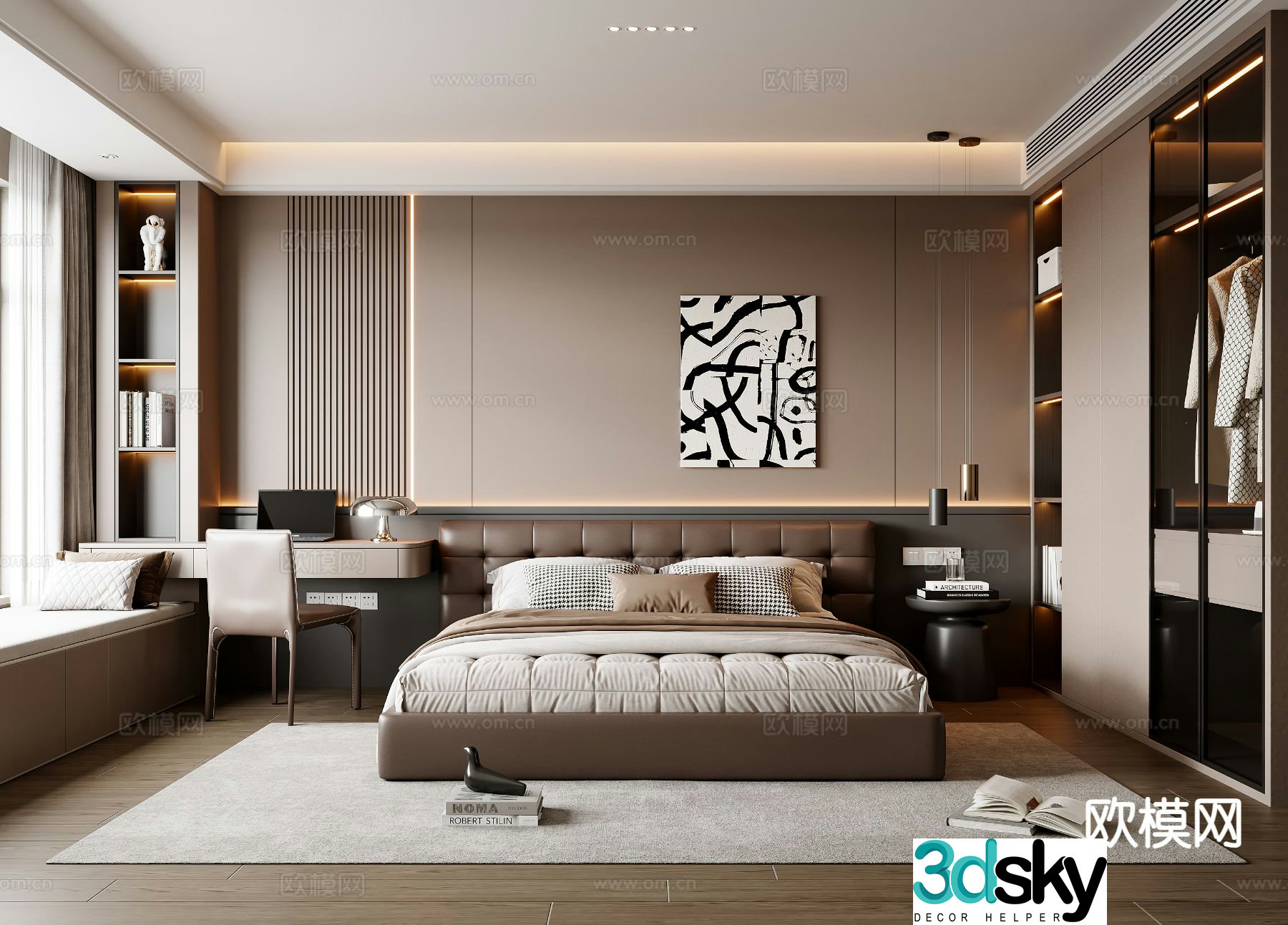 Italian style bedroom master bedroom 3d model