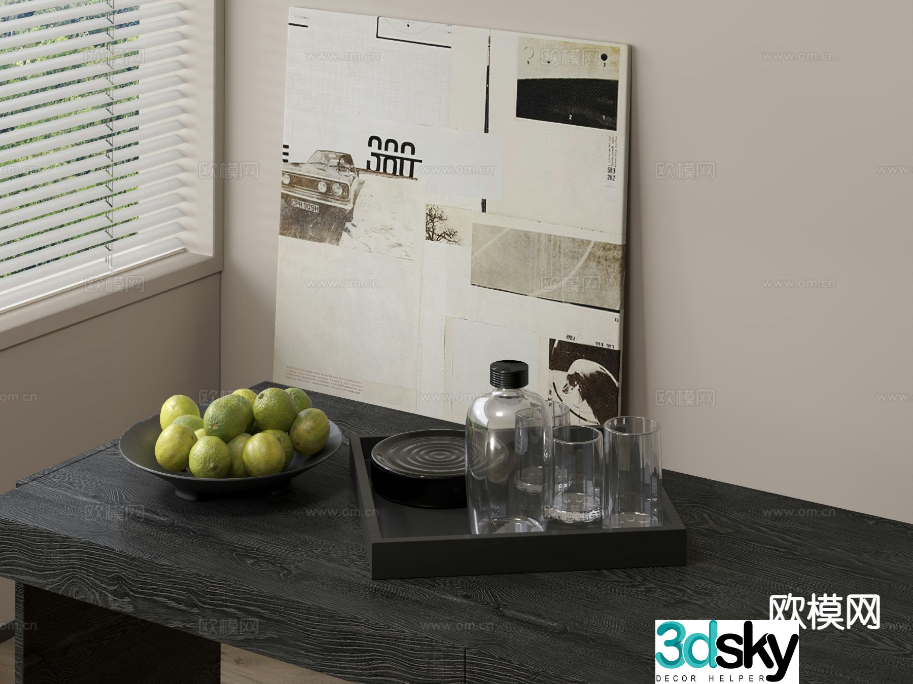 Modern tableware tray fruit plate 3d model