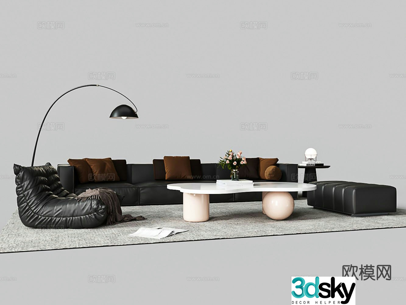 Technology cloth sofa modular sofa 3d model