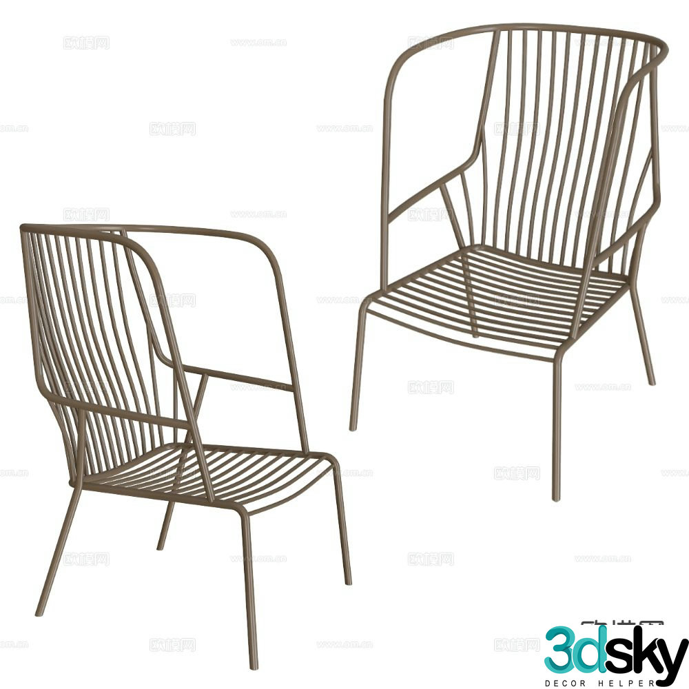 Castil iron chair outdoor chair 3d model