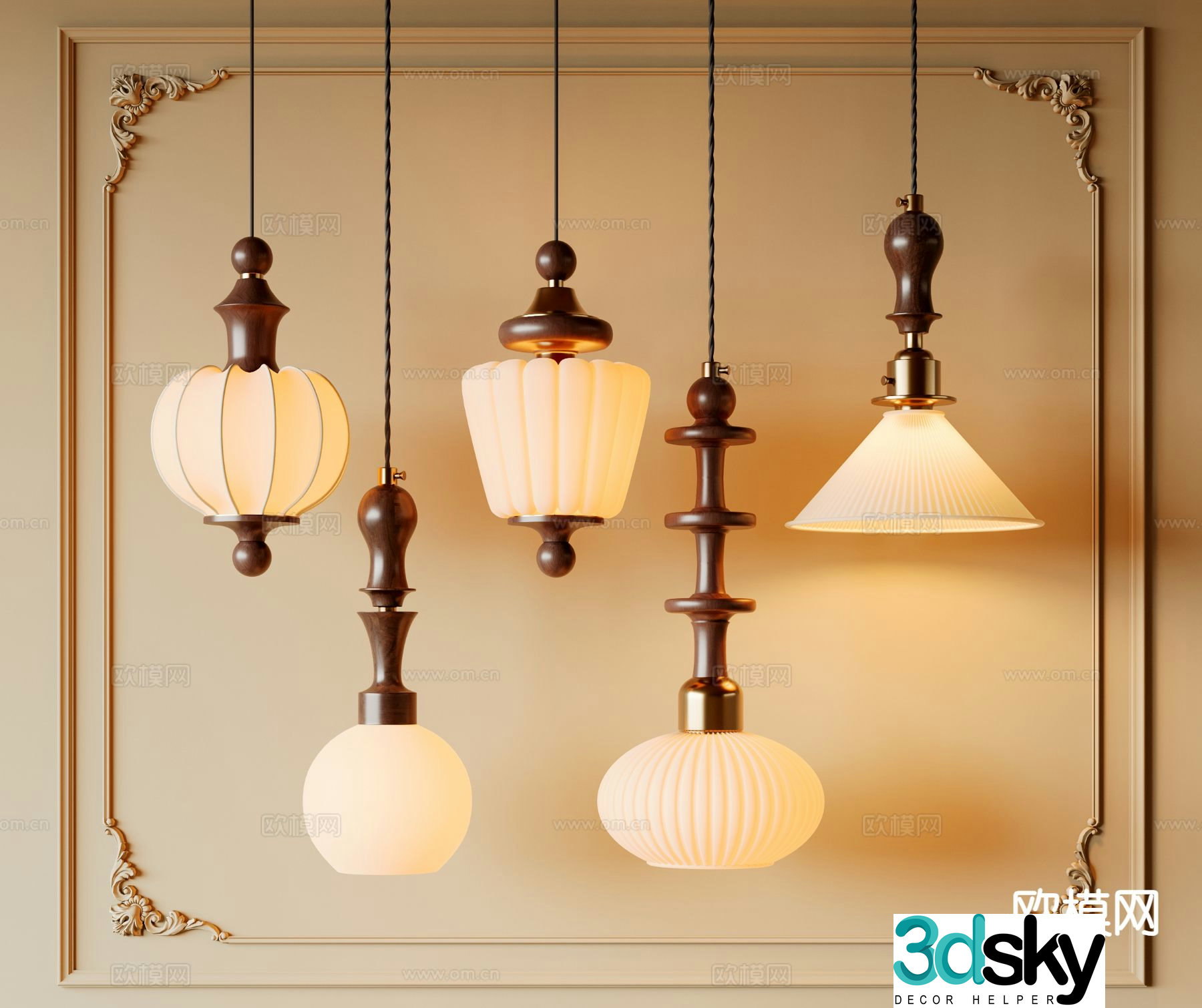 Medieval style chandelier art chandelier 3d model