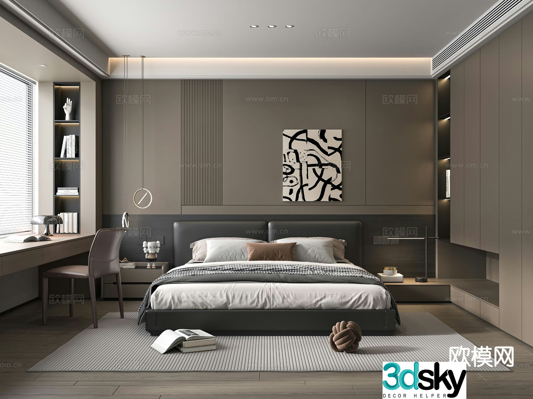 Italian style bedroom master bedroom 3d model
