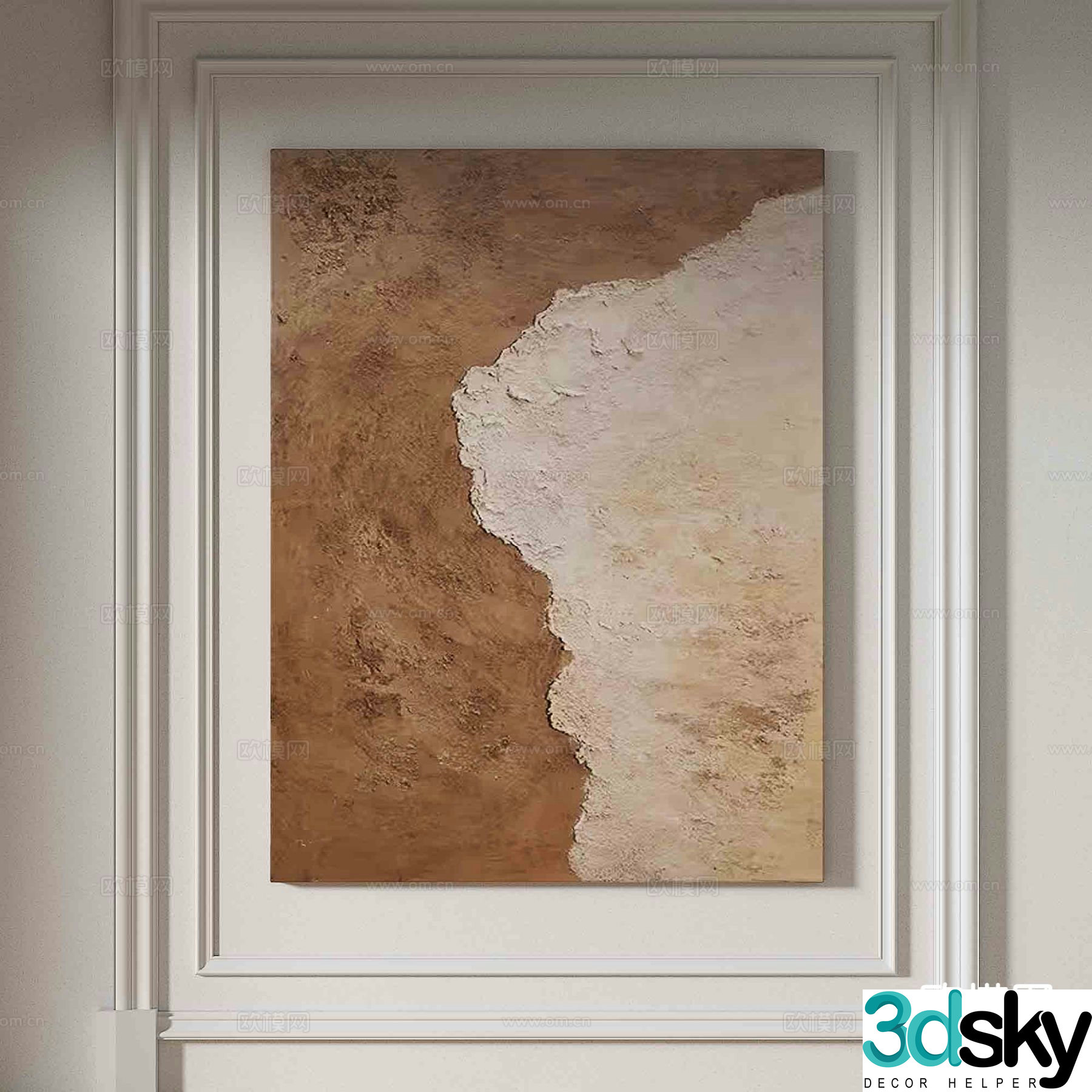 Wabi-sabi painting texture painting decorative painting hanging painting 3D model