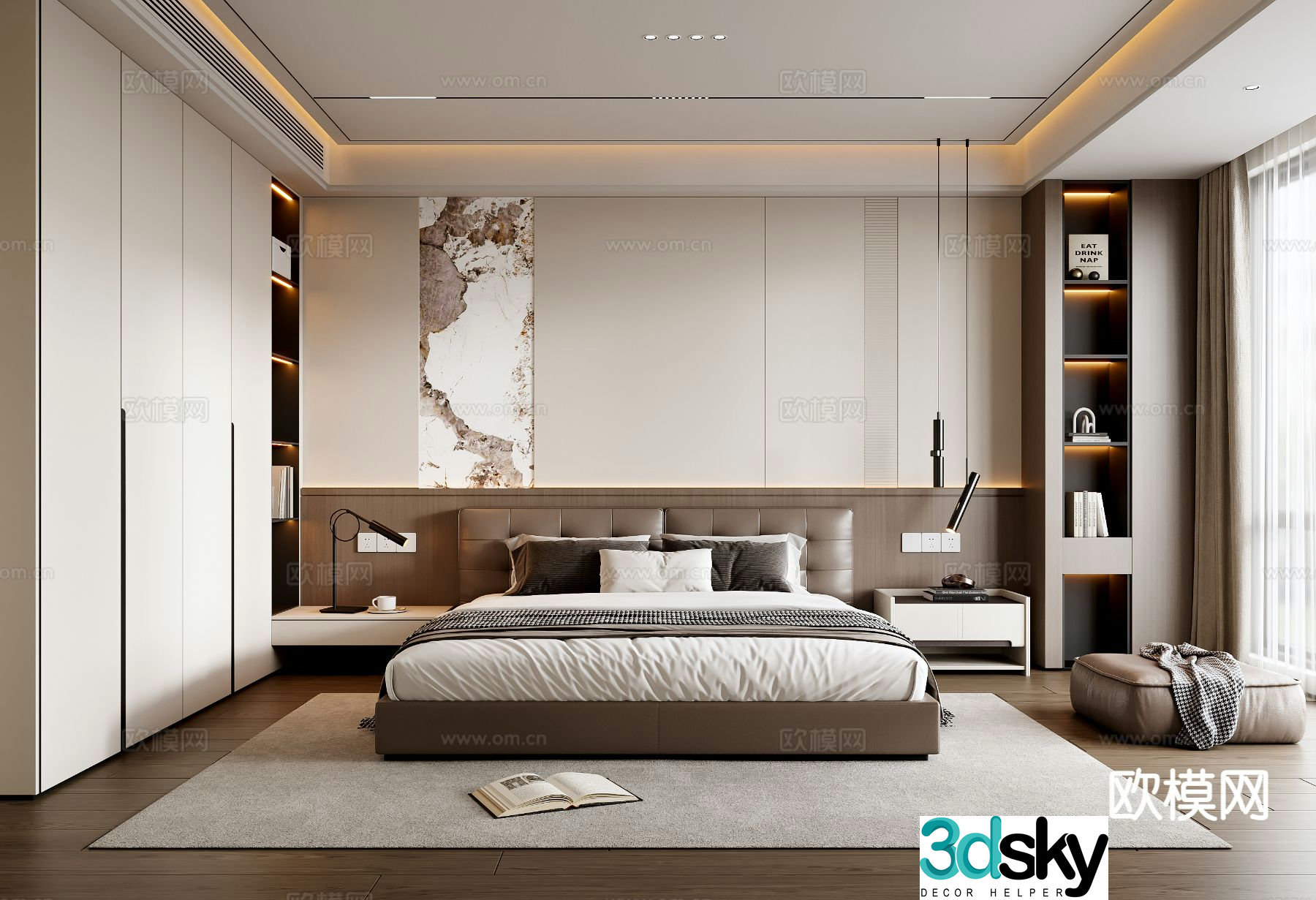 Italian style bedroom master bedroom 3d model