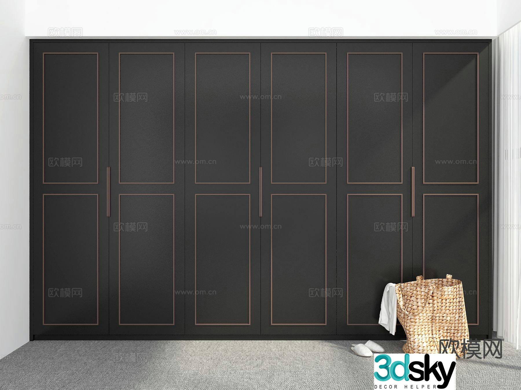 modern wardrobe wardrobe 3d model
