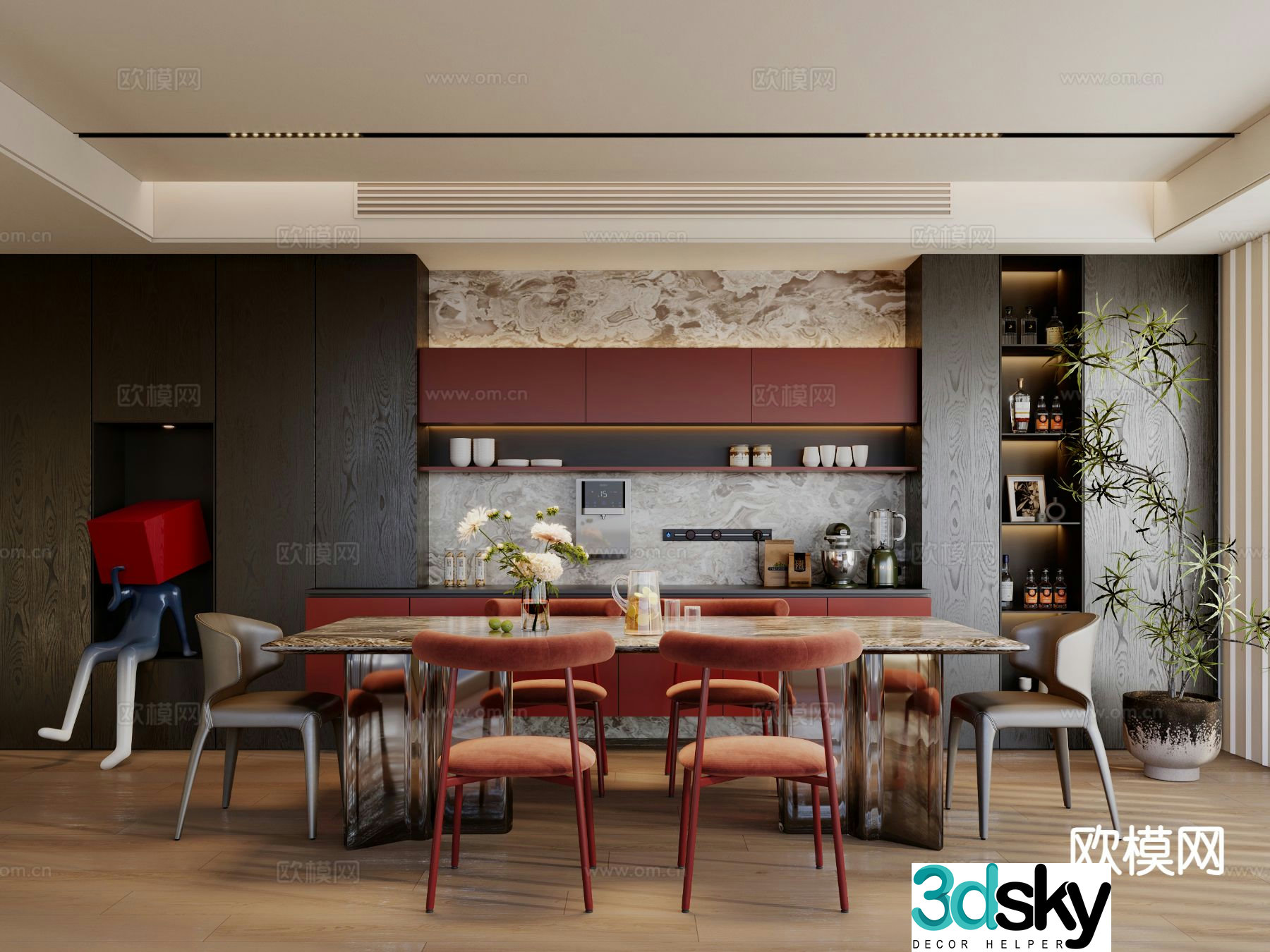 Modern restaurant 3d model