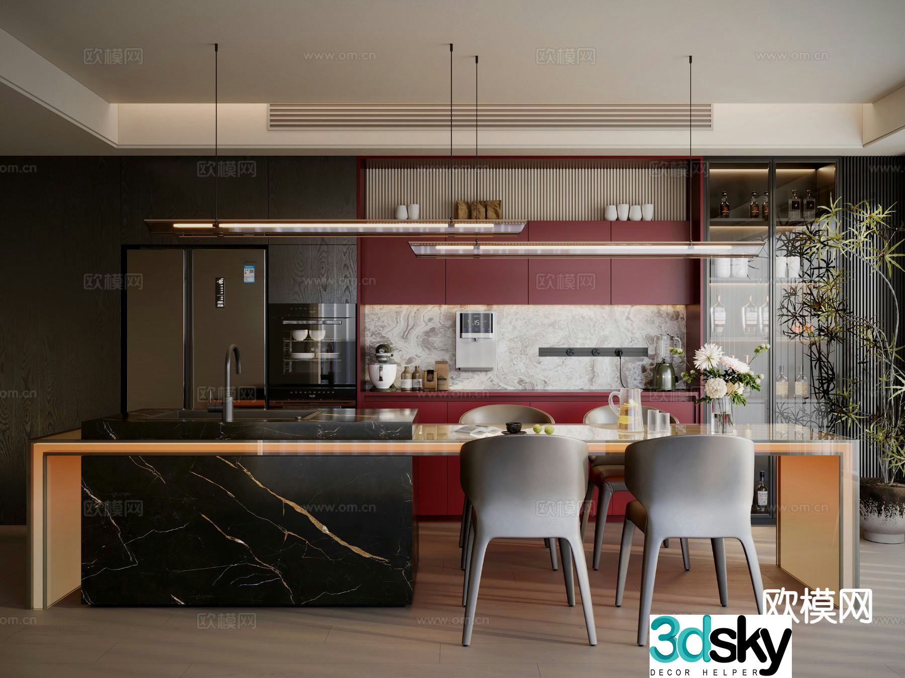Italian island restaurant 3d model