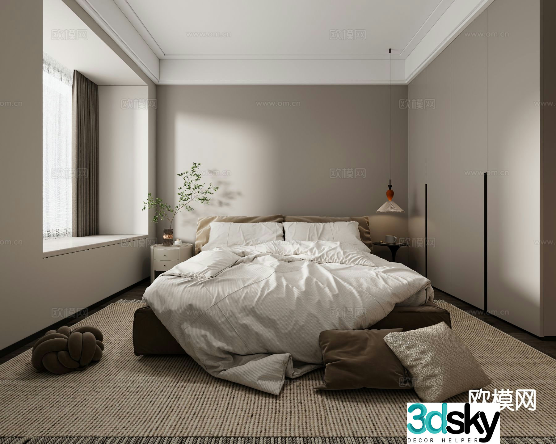Modern bedroom master bedroom 3d model
