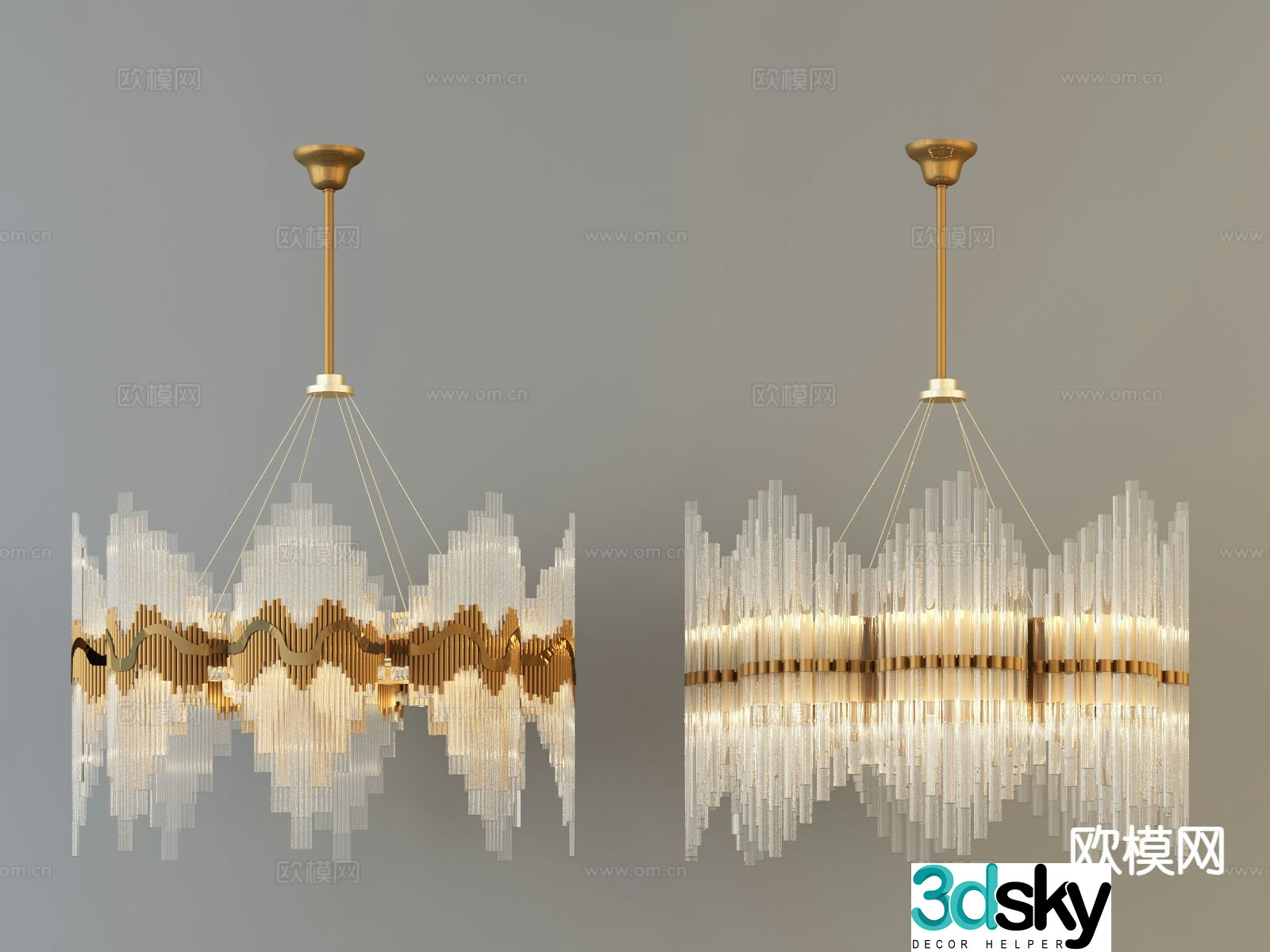 European chandelier crystal lamp 3d model