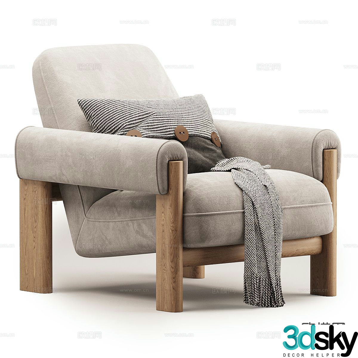 Modern chair leisure chair 3d model