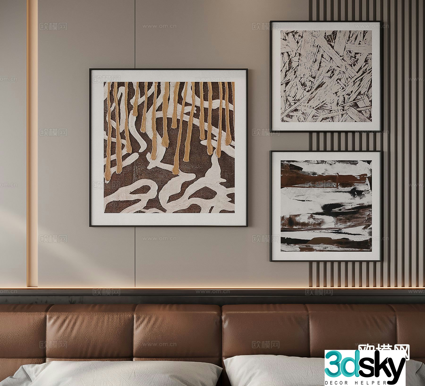 Italian decorative painting art painting hanging painting 3D model