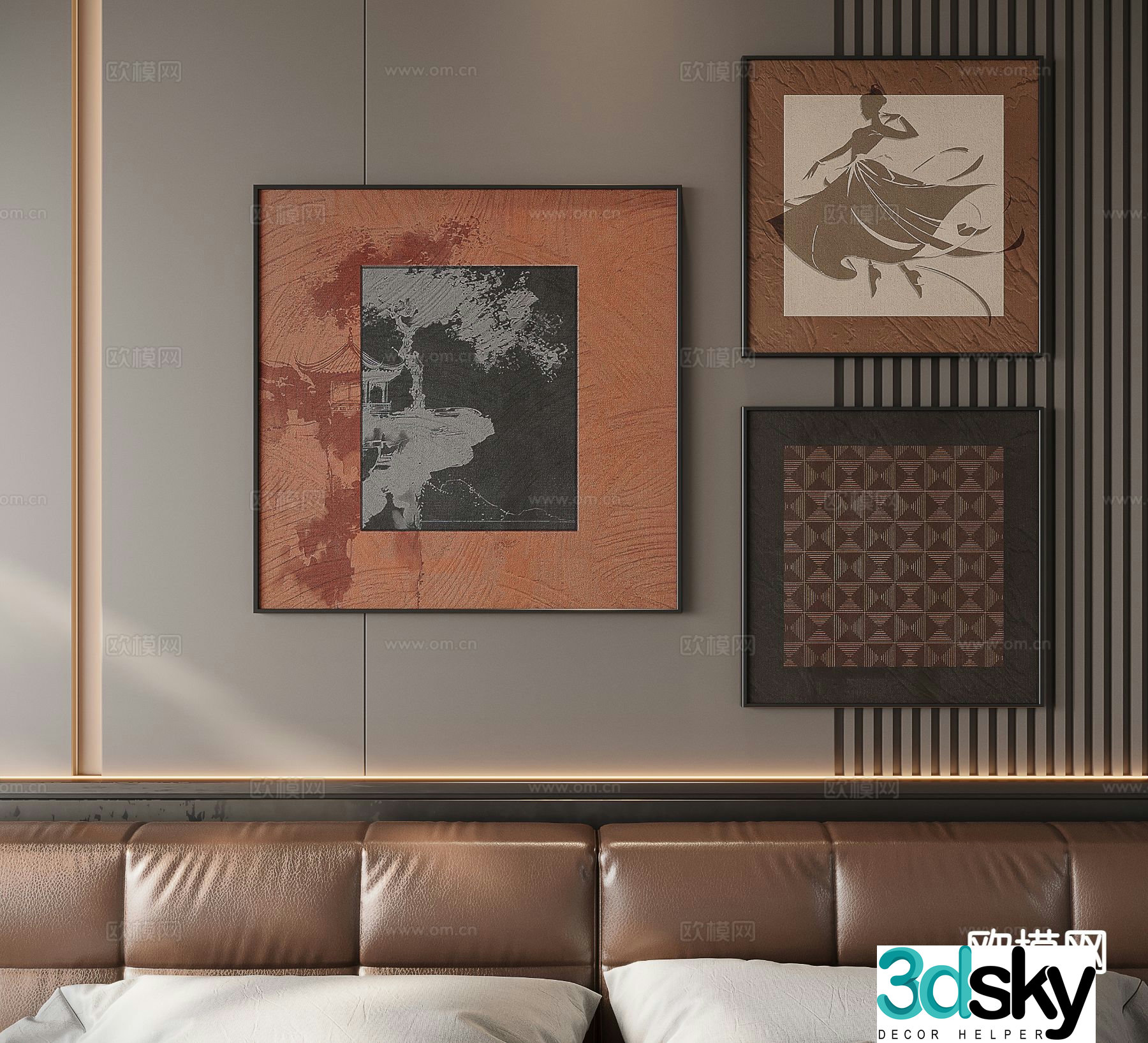 Medieval style art painting texture painting decorative painting 3d model