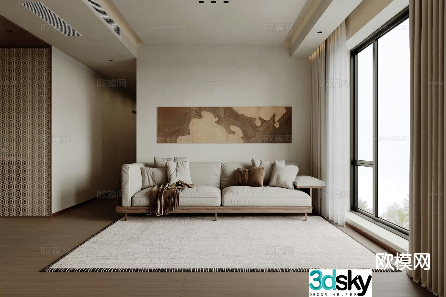 Medieval style living room 3D model