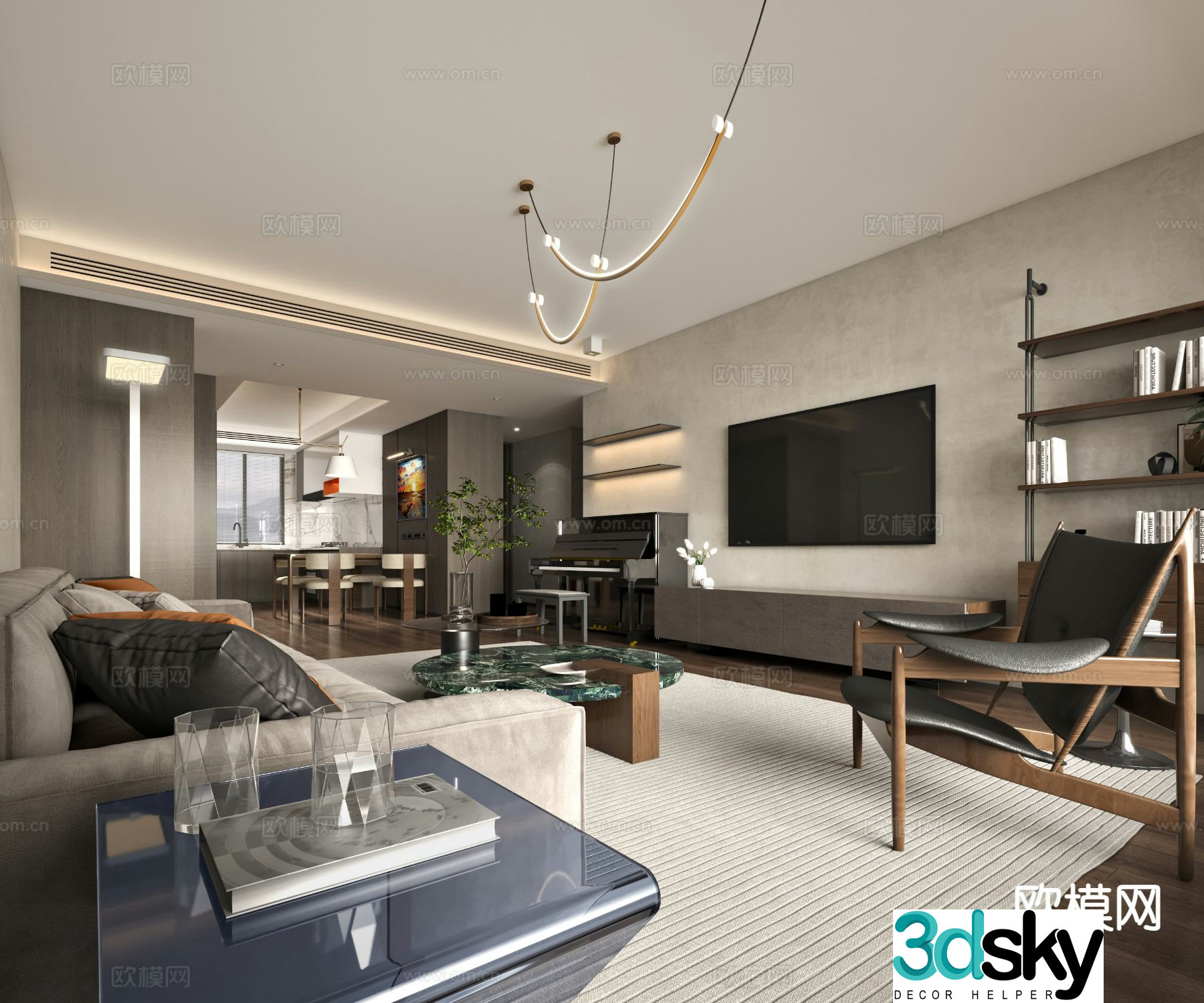 Modern guest restaurant 3d model