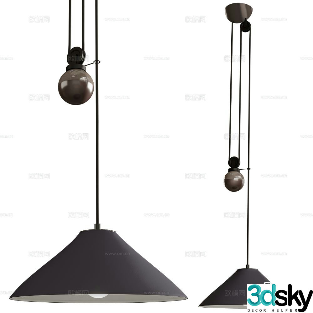 Artemide industrial style chandelier 3d model