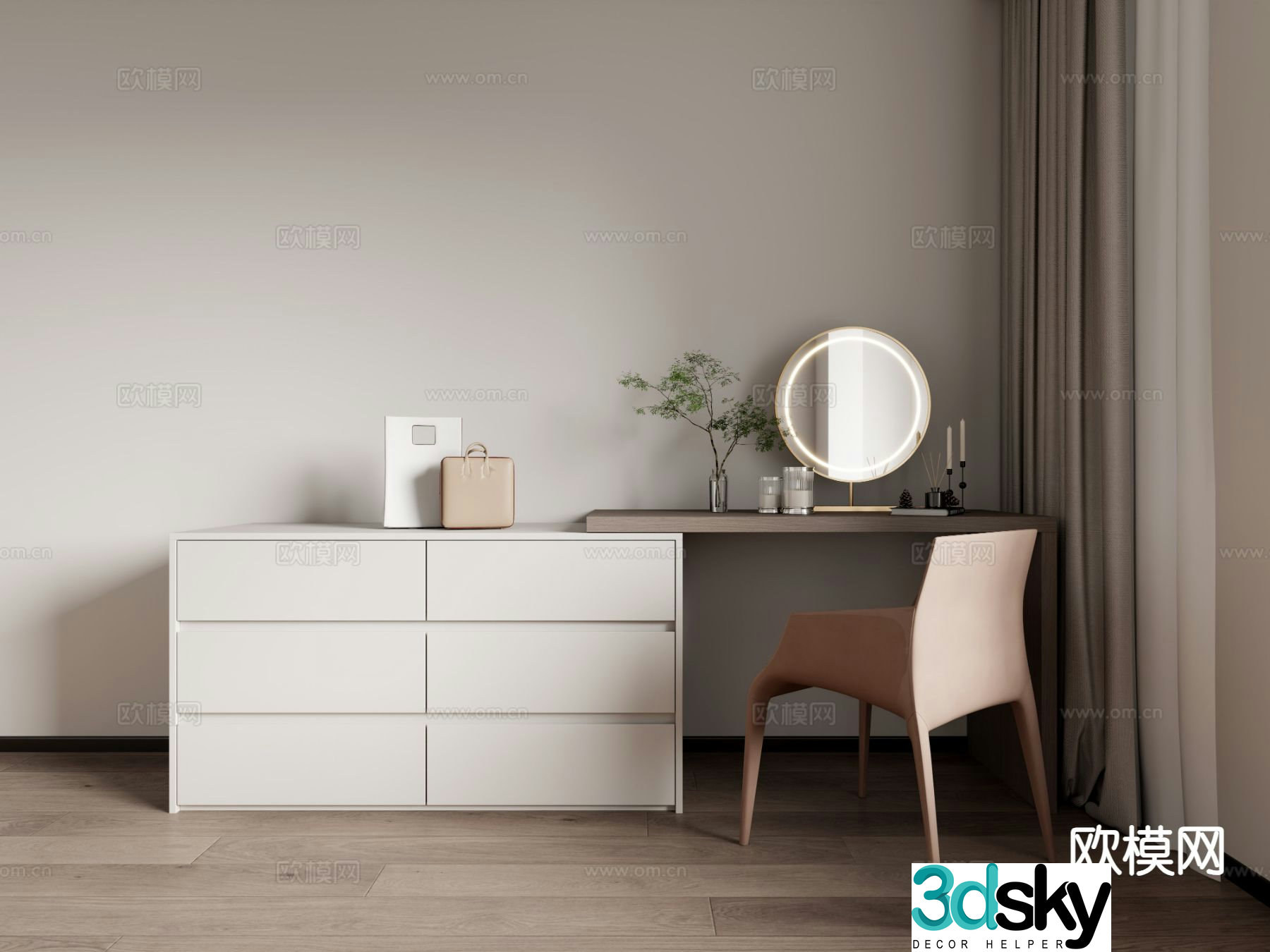Modern dressing table dressing table 3d model
