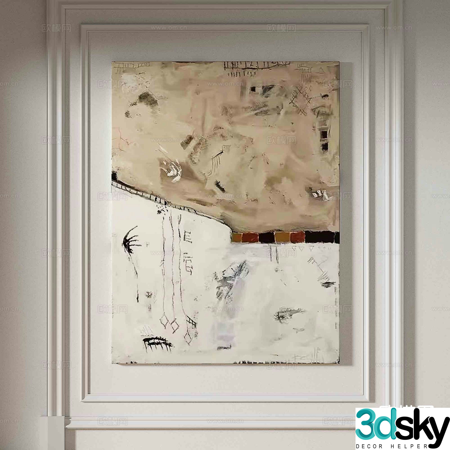 Wabi-sabi texture painting abstract painting 3d model