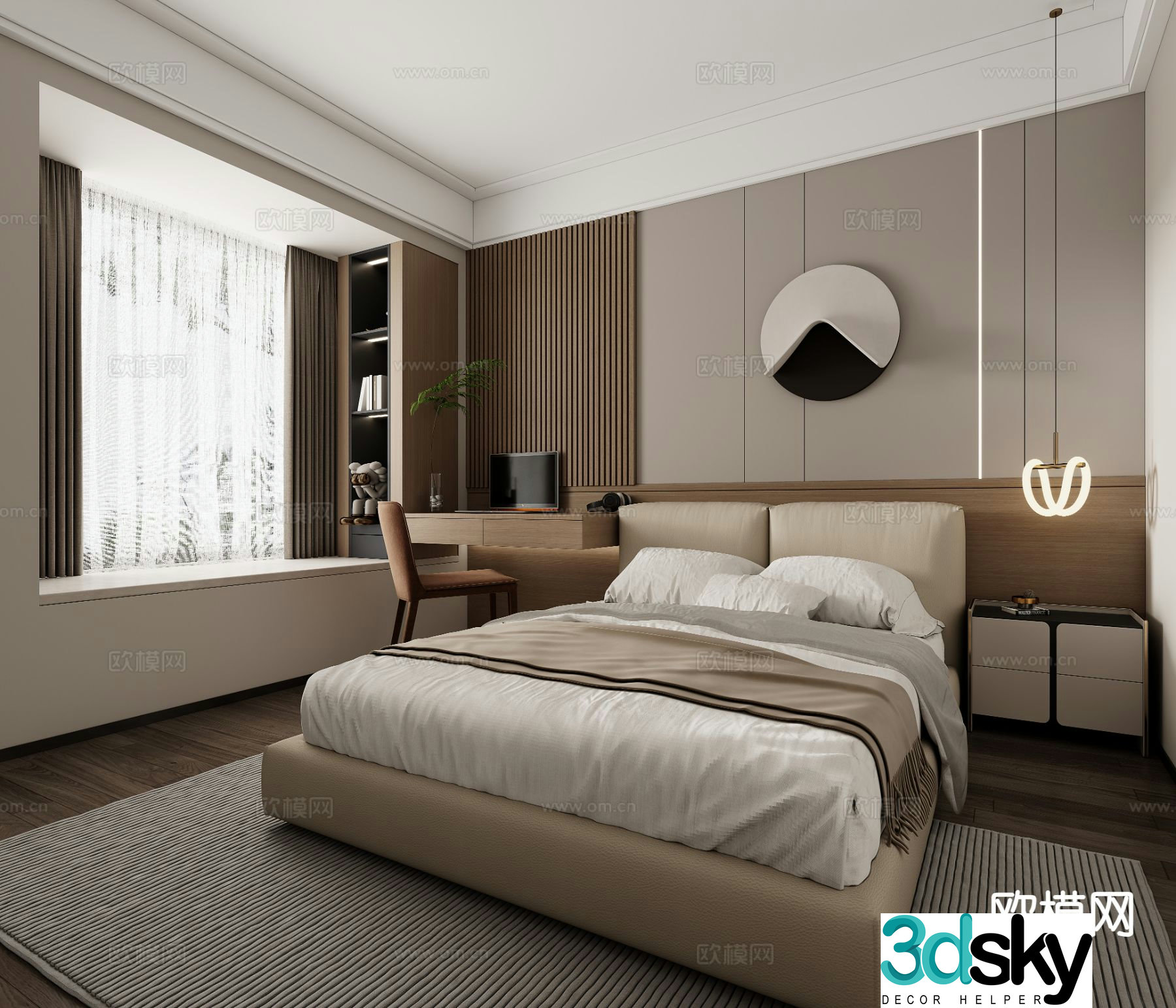 Modern bedroom master bedroom 3d model