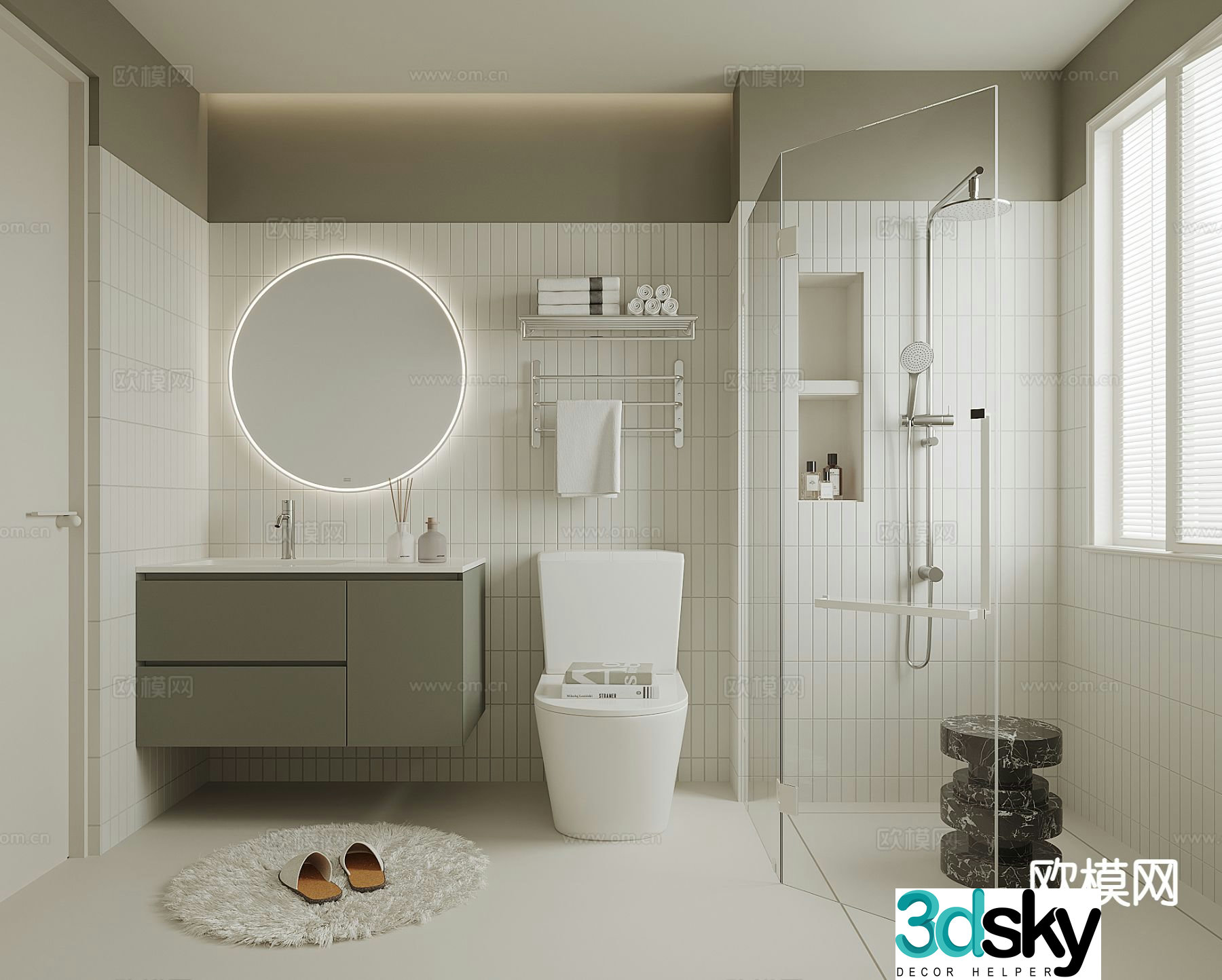 Modern bathroom bathroom 3d model
