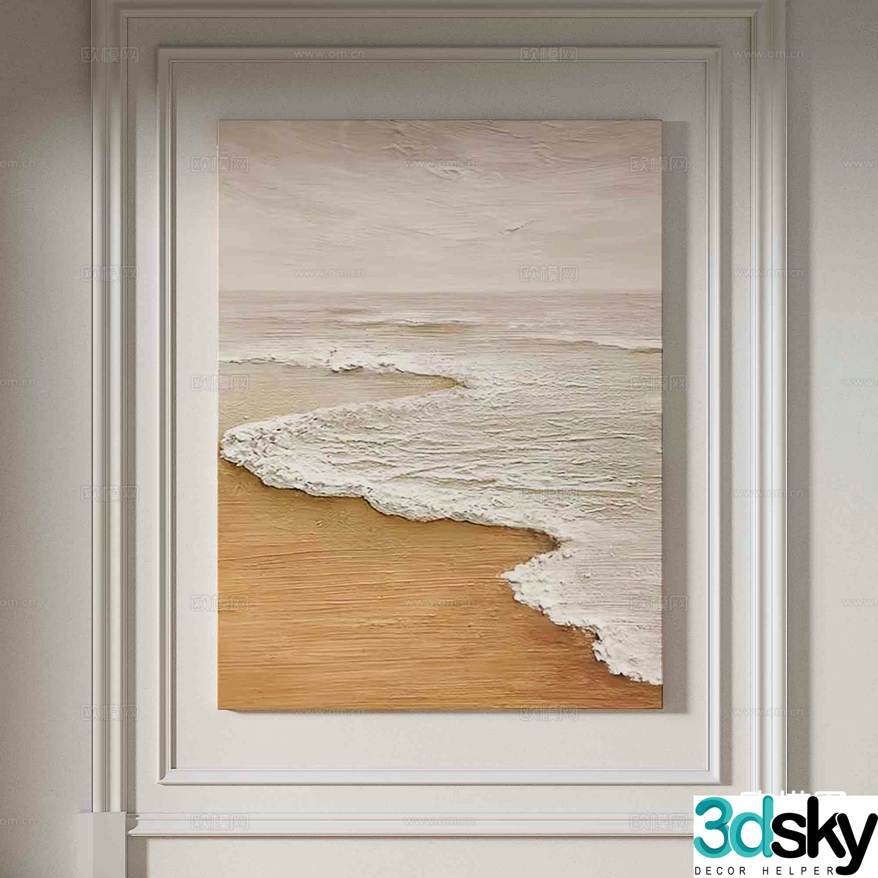 Wabi-sabi painting texture painting decorative painting hanging painting 3D model
